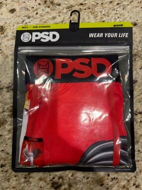 PSD Men's Red Cocky Rooster Boxer Brief Medium Funny Theme Microfiber Stretch